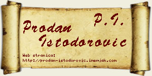 Prodan Istodorović vizit kartica